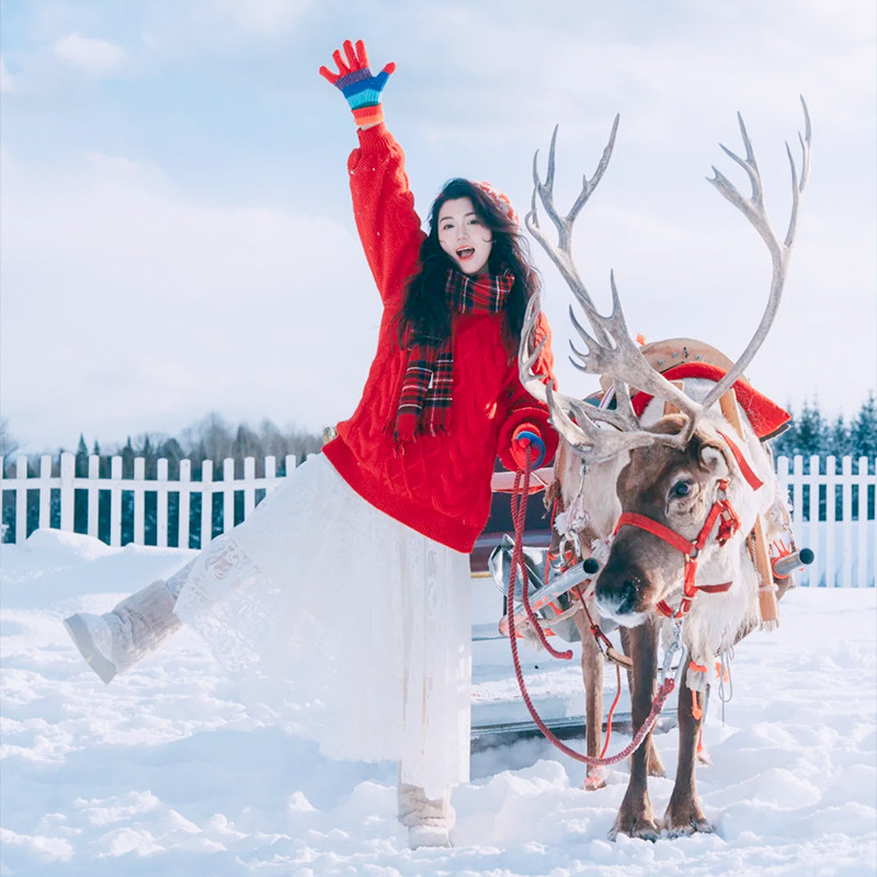 8人小团东北漠河旅游5天4晚雪国列车北极村北红村圣诞村最北邮局