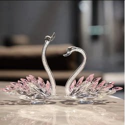 Crystal Swan Entrance Tv Cabinet Wine Cabinet Home Decoration Ornaments Love Lasts Forever Double Set Wedding Housewarming