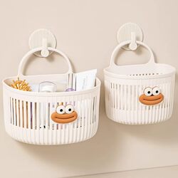 Multifunctional Small Hanging Basket for Bathroom, Waste Towel Storage Basket, Kitchen, Dormitory, Bedside Wall-Mounted Hanging Basket 1
