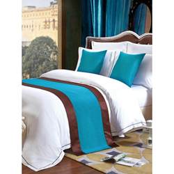 Hotel bed and breakfast bedding Chinese new Chinese style hotel bed flag bed foot towel bed foot pad complete set chain link