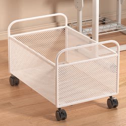 Book Storage Box for Students in the Classroom, Movable Under-Desk Book Storage Box, Wheeled Basket Box for Backpack Storage