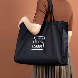 Oxford Cloth Shopping Bag Travel Black Eco-Friendly Supermarket Large Capacity Fashionable Foldable Portable Canvas Bag Tote Bag