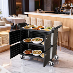 Mobile Dining Cart for Commercial Restaurant Use, Three-Tier Food Delivery and Collection Trolley
