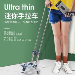Mini Household Shopping Cart, Foldable Portable Handcart for Groceries and Luggage