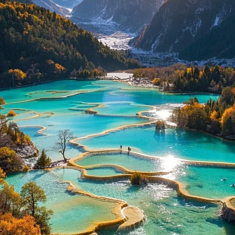 四川九寨沟旅游5天纯玩 动车往返黄龙景区九寨沟岷江源2+1保姆车