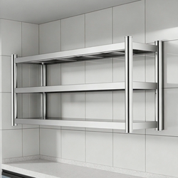 Stainless Steel Kitchen Wall-Mounted Storage Rack, Multifunctional Commercial Wall-Mounted Storage Shelf, Wall Hanging Cabinet