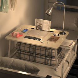 Large-Size Foldable Bed Table for Students, Dormitory Desk, Laptop Desk, Bedroom Floor Desk for Lazy People
