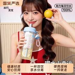 Tritan Water Cup for Girls, High-Looking Plastic Cup, 2026 New Model, Straw Cup, Large Capacity, Ton-Ton Cup, Office Use