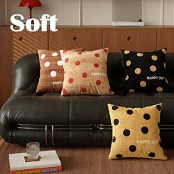 Bauhaus Polka Dot Retro Throw Pillow Single Square Pillow with Removable Pillowcase Bed Headrest Pillowcase Office Chair Cushion