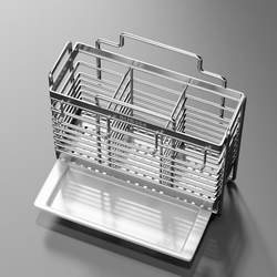 304 Stainless Steel Chopstick Holder Chopstick Cage Wall-Mounted Household Chopstick Storage Box Kitchen Spoon Spatula Storage Rack