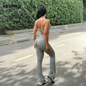 
YEOREO Lycra Super Soft Series Seamless Butt Lifting Flared Pants for Sports, Fitness, Yoga, Slimming and High Waist