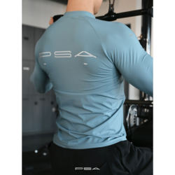 Psa 25Aw High-Elastic Tight-Fitting Breathable Ice-Feel Reflective Training Long-Sleeve Sports Running Men's Fitness Quick-Drying Lightweight