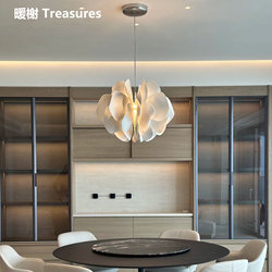 French Restaurant Chandelier Ceramic Petal Living Room Lamp Designer Simple Living Room Bedroom Artistic Atmosphere Lamp