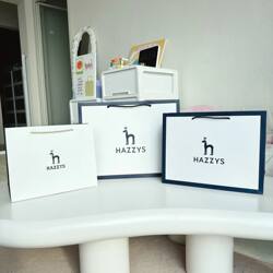 Authentic Hazzys Children's Paper Bag, White Tote Bag, Shopping Bag, Gift Bag, Same Style as in Physical Stores