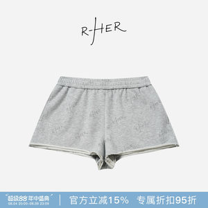 
RHER STUDIO's rolled-up shorts' summer new high-waisted slimming versatile loose sports shorts KYYD2
