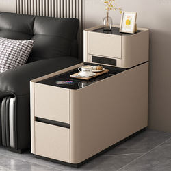 2026 New Model Luxury Side Cabinet Next to the Sofa, Multifunctional Corner Table for Living Room with Smart Wireless Charging