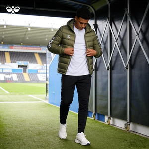 
HUMMEL Football Sports Cotton Jacket Men's 2025 New Winter Outdoor Fashion Versatile Casual Hooded Warm Jacket