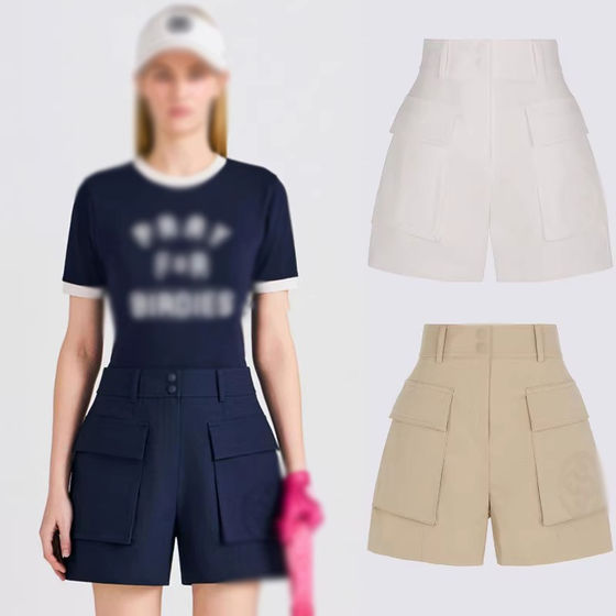 Korean golf clothing women's high-waisted shorts 26 summer thin versatile large pockets casual sports shorts