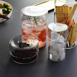 High borosilicate glass tea jar, glass lid storage tea jar, household coffee bean storage jar, storage bottle