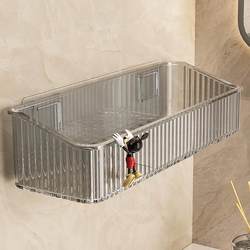 Wall-Mounted Storage Rack for Bathroom, Toilet, and Washbasin, No-Drill Cosmetic Storage Box