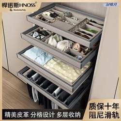 Hainuosi Wardrobe Pull-Out Basket Drawer-Style Grid Jewelry Box Multi-Compartment Drawer Basket Dressing Room Pull-Out Trouser Rack