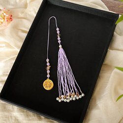 Retro Vintage Style New Chinese Style National Style Eight Treasures Compass Tassel Car Hanging Ornament Tassel Gift Car Hanging Accessory Keychain Bag