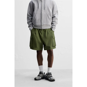 
2025 summer new product men's loose version lightweight technology fabric simple work style casual shorts 3918209