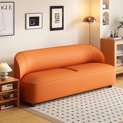 Nordic Cat-Scratch-Resistant Leather Sofa, Small Apartment, Simple Living Room, Modern Shop Rest Area, Fabric Double/Three-Person Sofa