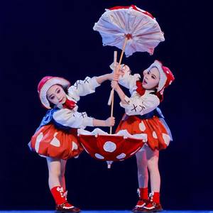 Mushroom Mushroom Children's Performance Costumes Umbrella Props Dance Costumes The Wizard of Oz Little Red Riding Hood Cos Suit Performance Costumes