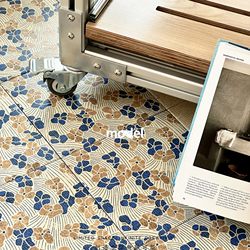 Mao Dou French-Style Full Ceramic Retro Nanyang Style 200X200 Series Small Floral Tiles for Kitchen, Bathroom, Balcony, and Shower Floor
