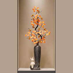 Light Luxury Ceramic Vase with Artificial Flowers, Decorative Piece for Living Room, Entrance, Tv Cabinet, Wealth-Attracting Home Decoration, Housewarming Gift