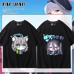 Nasa Collaboration Blue Archive T-Shirt for Men, Quick-Dry Summer Short-Sleeve, Niche Korean Design Style, Boys' Shirasu Azusa Ins