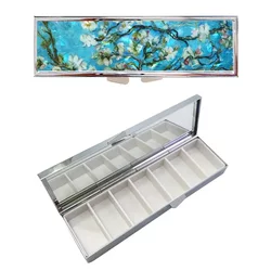 High-End Metal Pill Box with Seven Compartments, Portable Pill Organizer, Storage Box, Trinket Box, Medicine Box, 7 Compartments