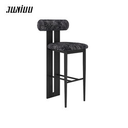 Jwyiuu Retro Solid Wood Bar Chair Designer High Stool Bar Chair Island Chair Antique Style Home High Chair