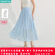 Inman Lessel textured French skirt 2025 summer women's new romantic a-line loose midi skirt
