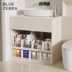 Bathroom cabinet storage box transparent right angle storage basket