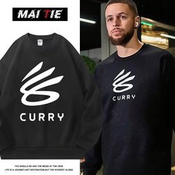 Curry Warriors Same Style Sweatshirt Men's Round Neck 2025 New Autumn and Winter Shooting Jacket Basketball Training Clothes