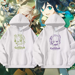 Genshin Impact Anime Collaboration Hoodie for Men, 2025 New Autumn and Winter Cartoon Avatar Clothing, Children's Jacket