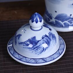 Jingdezhen antique general jar ornaments Chinese style large vase ceramic living room furnishings tea jar with lid for storage storage