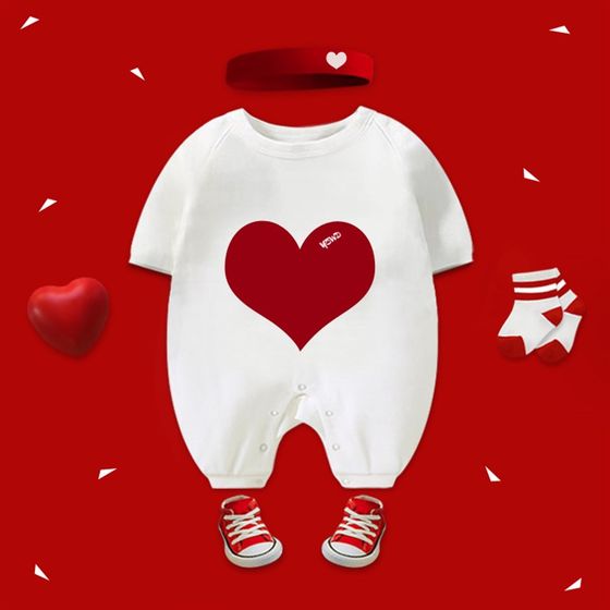 
Different parent-child clothing, family of three and four siblings, children's clothing, baby summer love short-sleeved T-shirt, mother and daughter's clothing