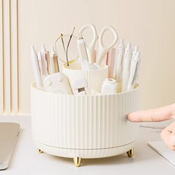 Rotating Pen Holder Office Desktop Stationery Storage Box for Boys and Girls Children's Desk Organizer with a Light Luxury and High-End Feel