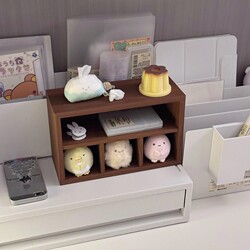 Desktop Wooden Storage Box, Grain Storage, Vintage Style, Compartmentalized Organization, Miscellaneous Items, Dormitory Desktop Storage Rack