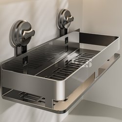 Suction Cup Storage Rack for Bathroom, No-Drill Installation, Bathroom Sink, Toilet Wall-Mounted Storage Rack