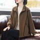 Autumn fashion new style woolen coat for women over 50 years old, middle-aged and elderly mothers, autumn and winter style stand-up collar thick coat