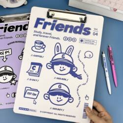 A4 Cute Cartoon Wooden Clipboard for Students, Writing Pad, Test Paper Storage and Organization Tool