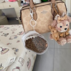 [Exclusively for Stray Cats] Cat Food Portable Bag, Transparent Visible Dog Food Pouch, Keychain, Portable Snack Bag