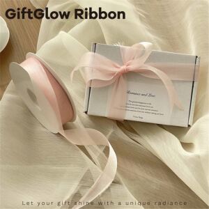 
Korean style ins wind and snow gauze belt damask yarn ribbon glossy gift decorative strap floral tie gentle cream