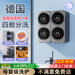 Wall-Mounted Mini Double-Tub Washing Machine, Fully Automatic, Specifically for Underwear and Socks, Small Integrated Washing and Drying Machine with Two Tubs