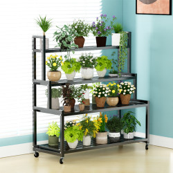 Flower Stand for Living Room, Floor-Standing Indoor Home Balcony Storage Rack, Multi-Layer Galvanized Iron Flower Stand for Placing Green Plants