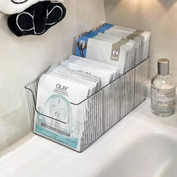 Facial Mask Storage Box, Acrylic Dressing Table Transparent Compartment Box, Desktop Cosmetics Large-Capacity Skin Care Product Storage Rack